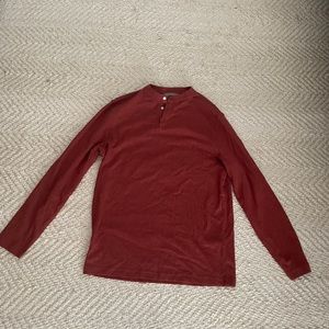 Daniel Cremieux RED LONG SLEEVE QUARTER BUTTON SHIRT *size large*